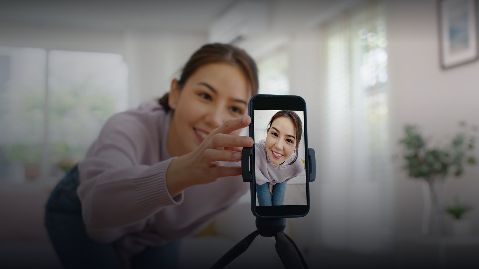 Creator recording social media video content for Palm Beach County brands